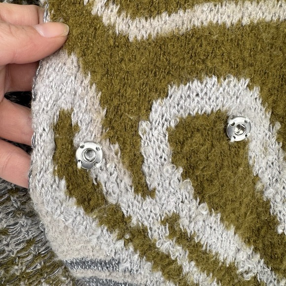 Free People Size Small Winter's Day Patterned Cardigan Sweater Forest Combo - Picture 4 of 7